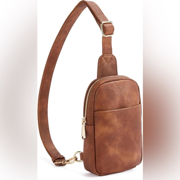 Other - Brown Leather Crossbody Bag